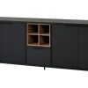 Meubar - Dressoir Veneto - DR6 - K717 - Elegant black/Old teak - 236x92x50cm | Belga Meubelen Fashion
