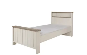 Meubar - Eenpersoonsbed hoog York - LB90HK - K467 - Lariks/Kristal eik licht bruin - 90x104x200cm | Belga Meubelen Sale