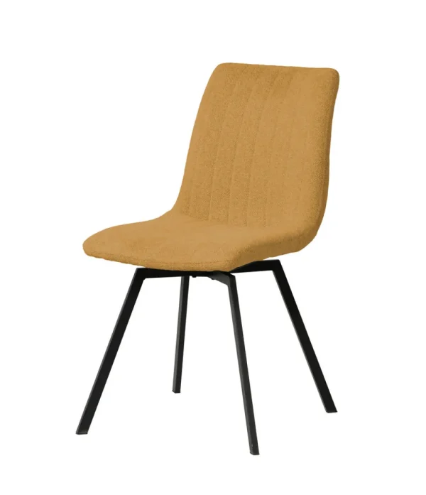 Meubar - Eetkamerstoel Puro - STPURO-K028-R066 (min per2) - Boucle - Stof - Geel-Oranje - 46x85x62cm | Belga Meubelen Discount