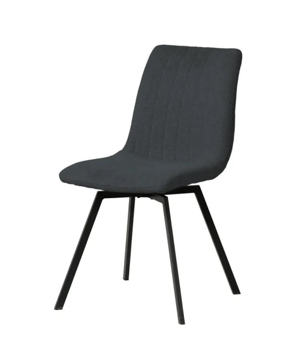 Meubar - Eetkamerstoel Puro - STPURO-K028-R016 (min per2) - Boucle - Stof - Antraciet - 46x85x62cm | Belga Meubelen New