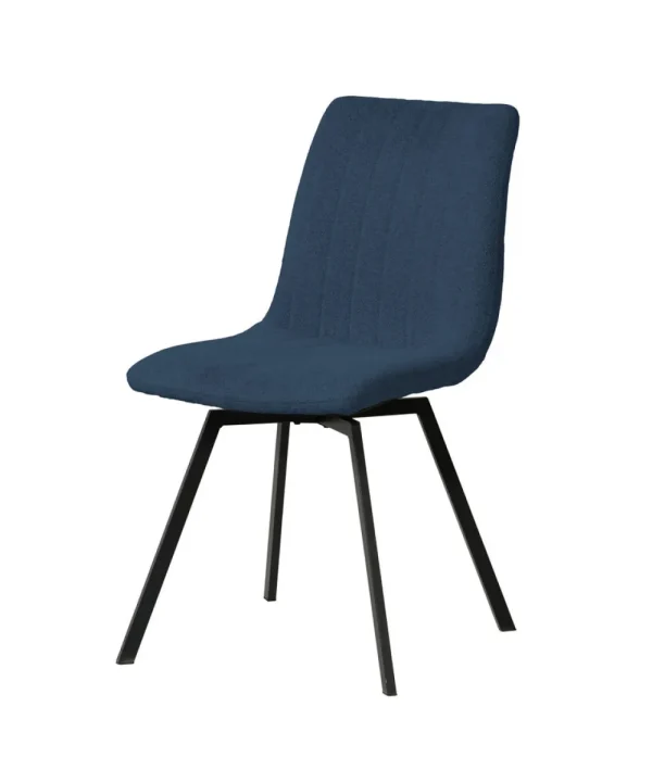 Meubar - Eetkamerstoel Puro - STPURO-K028-R086 (min per2) - Boucle - Stof - Blauw - 46x85x62cm | Belga Meubelen Sale