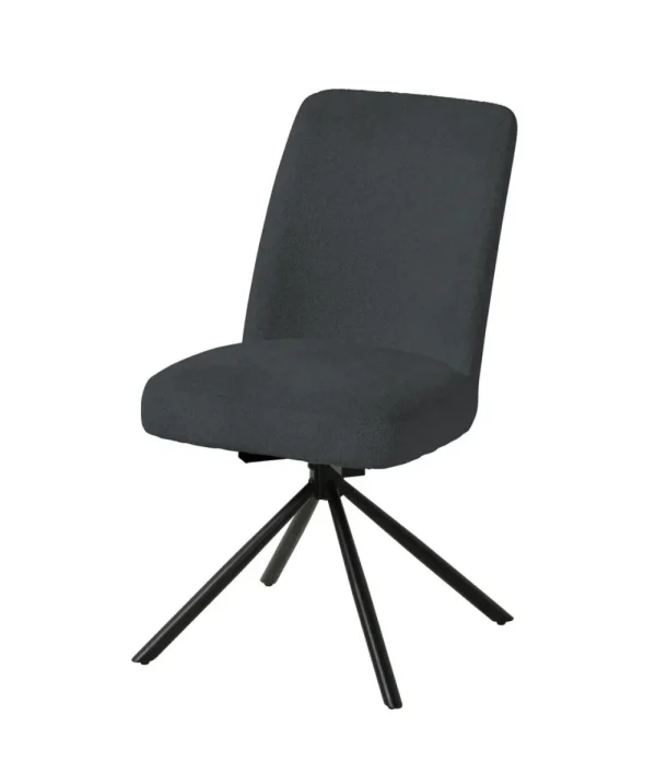 Meubar - Eetkamerstoel Tosca 1 - STTOSCA1-K028-R016 (min per2) - Boucle - Stof - Antraciet - 48x86x62cm | Belga Meubelen Clearance