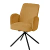 Meubar - Eetkamerstoel Tosca 2 - STTOSCA2-K028-R066 (min per2) - Boucle - Stof - Geel-Oranje - 58x87x62cm | Belga Meubelen Fashion