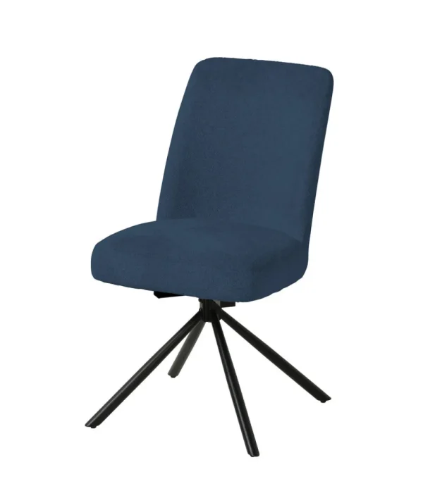 Meubar - Eetkamerstoel Tosca 1 - STTOSCA1-K028-R086 (min per2) - Boucle - Stof - Blauw - 48x86x62cm | Belga Meubelen Sale