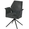 Meubar - Eetkamerstoel Trieste - STTRIESTE-K028-R016 (min per2) - Boucle - Stof - Antraciet - 64x92x62cm | Belga Meubelen Fashion