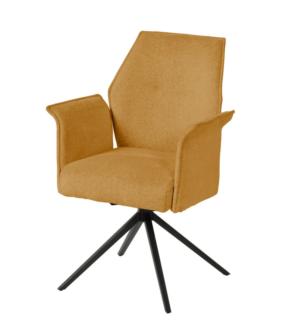 meubar__eetkamerstoel_tri_0-3.webp Meubar - Eetkamerstoel Trieste - STTRIESTE-K028-R066 (min per2) - Boucle - Stof - Geel-Oranje - 64x92x62cm | Belga Meubelen Outlet