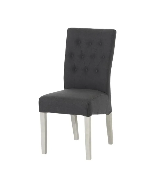 Meubar - Eetkamerstoel York - STYORK-K570-FIN95 (min per2) - Stof - Antraciet (donkere poten) - 44x98x58cm | Belga Meubelen Fashion