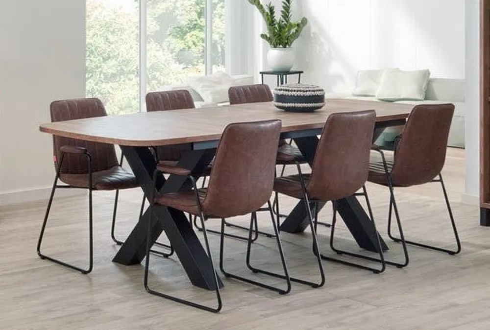 meubar__eettafel_alcatraz_0-17.webp Meubar - Eettafel Alcatraz, Jaipur of Trentino - TD20PM28E-K028-K670 - Old teak - 196x76x100cm | Belga Meubelen Hot