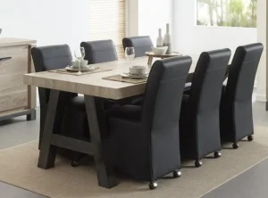 Meubar - Eettafel Jan of Tomba - T19K80-K555-K495 - Oude eik - 184x78x100cm | Belga Meubelen Hot
