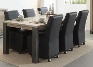 Meubar - Eettafel Jan of Tomba - T19TL38-K555-K495 - Oude eik - 184x76x100cm | Belga Meubelen Clearance