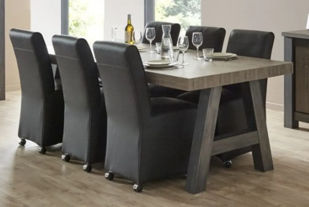 meubar__eettafel_mali_of__0-6.webp Meubar - Eettafel Mali of Papillon - T29K80-K555-K535 - Millenium Eik Donker Bruin - 290x78x100cm | Belga Meubelen Hot