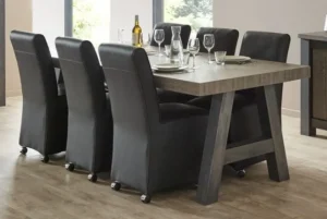 Meubar - Eettafel Mali of Papillon - T19K80-K555-K535 - Millenium Eik Donker Bruin - 184x78x100cm | Belga Meubelen Sale