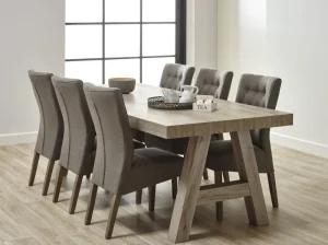 Meubar - Eettafel York - T17K80-K550-K550 - Kristal eik licht bruin - 164x76x100cm | Belga Meubelen New