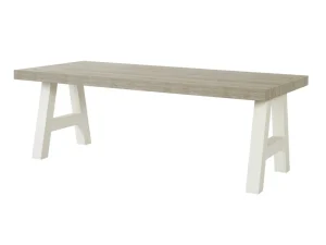 Meubar - Eettafel York - T23K80-K465-K550 - Lariks/Kristal eik licht bruin - 225x76x100cm | Belga Meubelen Online