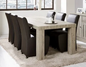 Meubar - Eettafel York - T19LL80-K550-K550 - Kristal eik licht bruin - 184x76x100cm | Belga Meubelen Clearance