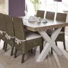 Meubar - Eettafel York - T19X80-K465-K550 - Lariks/Kristal eik licht bruin - 184x76x100cm | Belga Meubelen Fashion