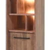 Meubar - Kolomkast Alcatraz - KB6L - K671 - Old teak/Matt black - 629x188x50cm | Belga Meubelen Discount