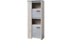 Meubar - Kolomkast Courtrai - KB6L - K540B - Millenium eik licht grijs - 730x182x40cm | Belga Meubelen Fashion