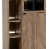 Meubar - Kolomkast Jaipur - KB6R - K671 - Old teak/Matt black - 834x162x50cm | Belga Meubelen Best