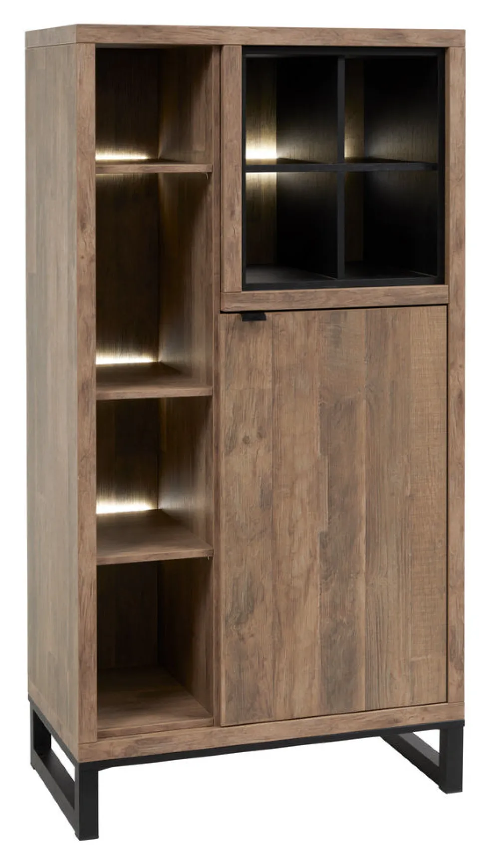 meubar__kolomkast__jaipur_0-1.webp Meubar - Kolomkast Jaipur - KB6R - K671 - Old teak/Matt black - 834x162x50cm | Belga Meubelen Best
