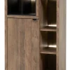 Meubar - Kolomkast Jaipur - KB6L - K671 - Old teak/Matt black - 834x162x50cm | Belga Meubelen Hot