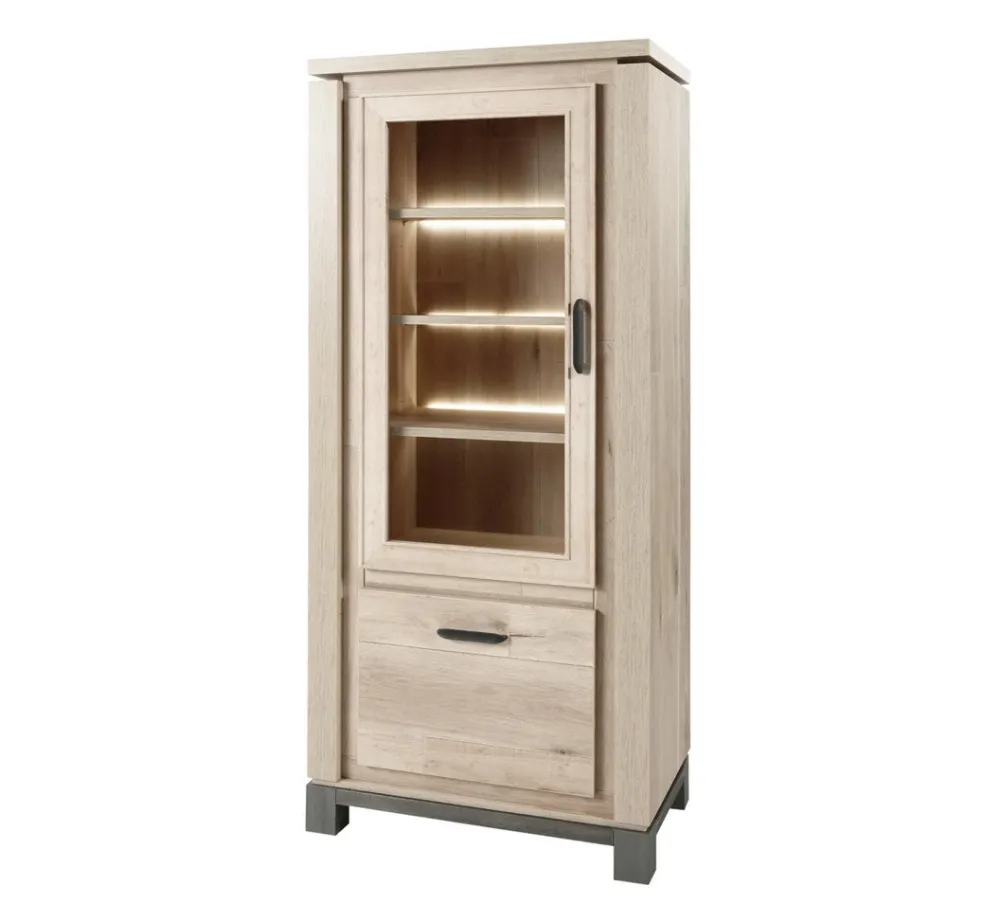 meubar__kolomkast__jan____0-2.webp Meubar - Kolomkast Jan - KV6L - K497 - Oude eik/imitatie staal - 810x190x50cm | Belga Meubelen Online
