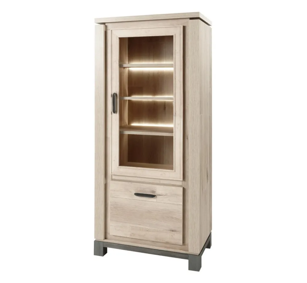 meubar__kolomkast__jan____0-3.webp Meubar - Kolomkast Jan - KV6R - K497 - Oude eik/imitatie staal - 810x190x50cm | Belga Meubelen Best