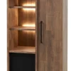 Meubar - Kolomkast Trentino - KV6R - K671 - Old Teak/Matt black - 875x167x50cm | Belga Meubelen Outlet