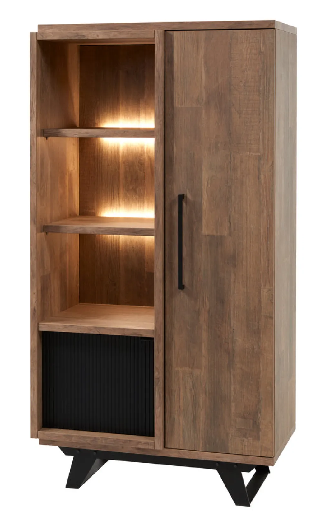 meubar__kolomkast_trentin_0-4.webp Meubar - Kolomkast Trentino - KV6R - K671 - Old Teak/Matt black - 875x167x50cm | Belga Meubelen Outlet