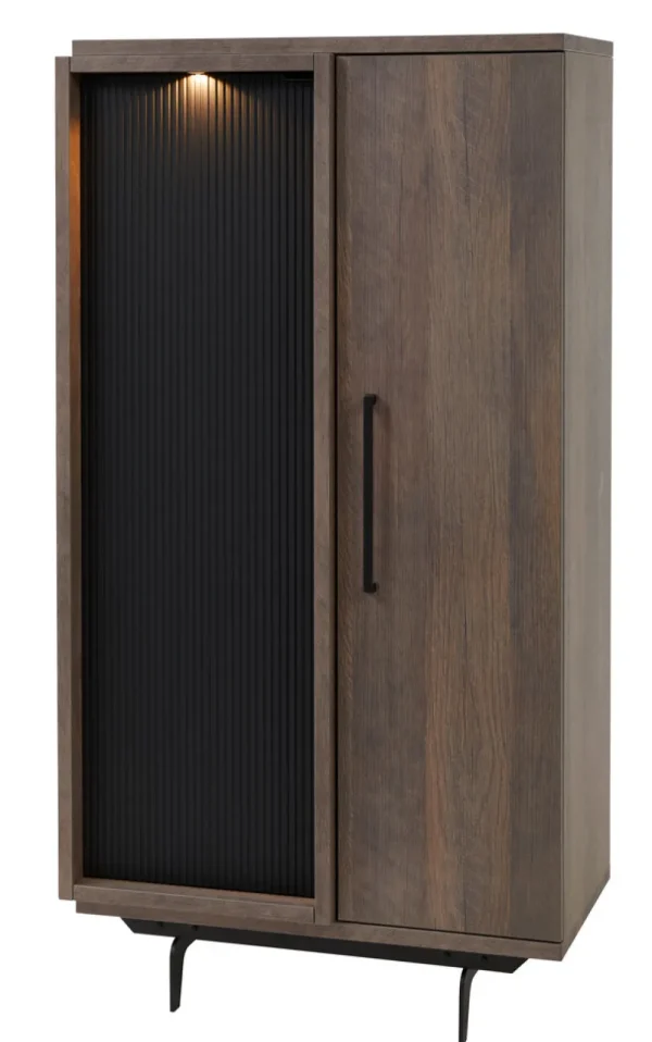 Meubar - Kolomkast Trentino - KB6R - K677 - Golden oak/Matt black - 875x167x50cm | Belga Meubelen Hot