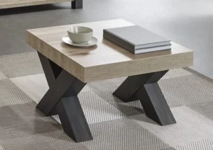 Meubar - Salontafel Jan of Tomba - HT1XL80-K555-K495 - Oude eik - 68x43x68cm | Belga Meubelen Outlet