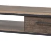 Meubar - Salontafel Kuta - T13 - K647 - Donker scheepshout/Zwart - 135x42x68cm | Belga Meubelen Hot