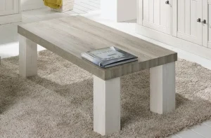 Meubar - Salontafel York - T13LL80-K465-K550 - Lariks/Kristal eik licht bruin - 135x40x68cm | Belga Meubelen Discount