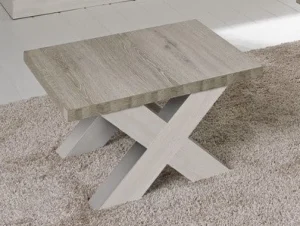 Meubar - Salontafel York - HT1XL38K465-K550 - Lariks/Kristal eik licht bruin - 68x43x68cm | Belga Meubelen Best