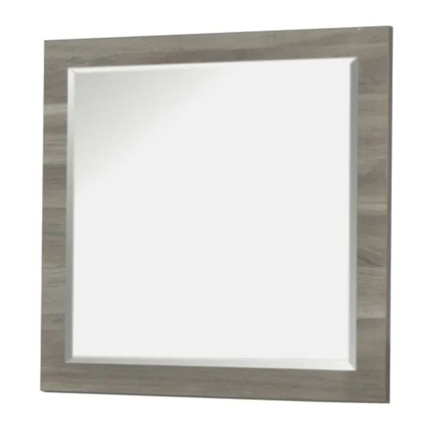 Meubar - Spiegel Mali - SP3 - K538 - Millenium Eik Donker Bruin/Imitatie staal - 60x60x2cm | Belga Meubelen Clearance