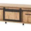 Meubar - TV-meubel Alcatraz - TV7 - K661 - Oranje Teakhout/Zwart - 179x61x50cm | Belga Meubelen Clearance