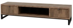 Meubar - TV-meubel Jaipur - TV8 - K671 - Old teak/Matt black - 208x48x50cm | Belga Meubelen Fashion