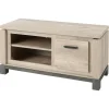 Meubar - TV-meubel Jan - TV6 - K497 - Oude eik/imitatie staal - 130x62x50cm | Belga Meubelen Best