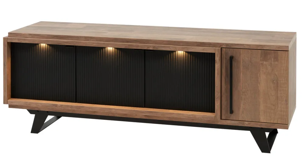 meubar__tvmeubel__trentin_0-1.webp Meubar - TV-meubel Trentino - TV7 - K671 - Old Teak/Matt black - 175x63x50cm | Belga Meubelen Best