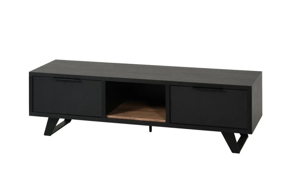 meubar__tvmeubel__veneto__0-1.webp Meubar - TV-meubel Veneto - LB8 - K717 - Elegant black/Old teak - 159x48x50cm | Belga Meubelen Hot