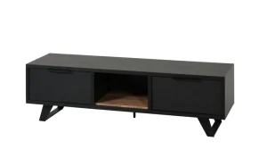 Meubar - TV-meubel Veneto - LB7 - K717 - Elegant black/Old teak - 208x48x50cm | Belga Meubelen Clearance