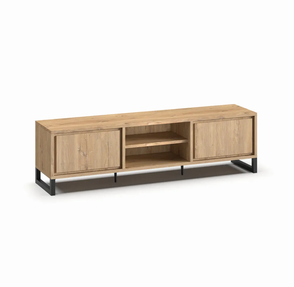 meubar__tvmeubel_natural__0.webp Meubar - TV-Meubel Natural - LB2 - K545 - Millenium Eik - 215x60x49cm | Belga Meubelen Fashion