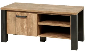 Meubar - TV-Meubel Olivia - TV6 - K662 - Oranje Teakhout/Staal look - 118x52x50cm | Belga Meubelen Discount