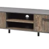 Meubar - TV-Meubel Samir - TV7 - K646 - Donker scheepshout/Grijs - 192x53x50cm | Belga Meubelen Clearance