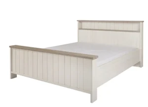 Meubar - Tweepersoonsbed hoog York - LB160HK-2M00 - K467 - Lariks/Kristal eik licht bruin - 160x104x200cm | Belga Meubelen New