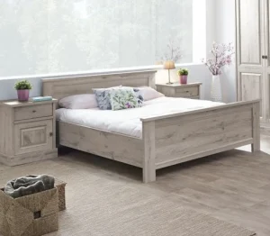 Meubar - Tweepersoonsbed Kent - LB140-2M00 - K540 - Millenium oak light - 140x89x200cm | Belga Meubelen Clearance