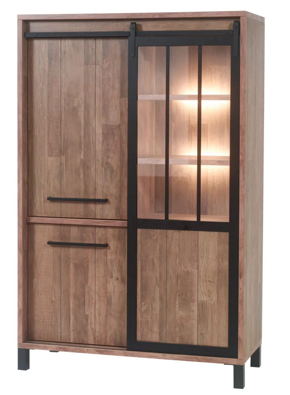 meubar__vitrine__alcatraz_0-1.webp Meubar - Vitrine Alcatraz - BAR6 - K671 - Old teak/Matt black - 122x188x50cm | Belga Meubelen New