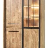 Meubar - Vitrine Alcatraz - BAR6 - K661 - Oranje Teakhout/Zwart - 122x188x50cm | Belga Meubelen Sale