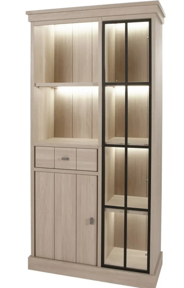 Meubar - Vitrine Orange - V7R - K595 - Natuurlijke Elm - 104x209x50cm | Belga Meubelen Outlet