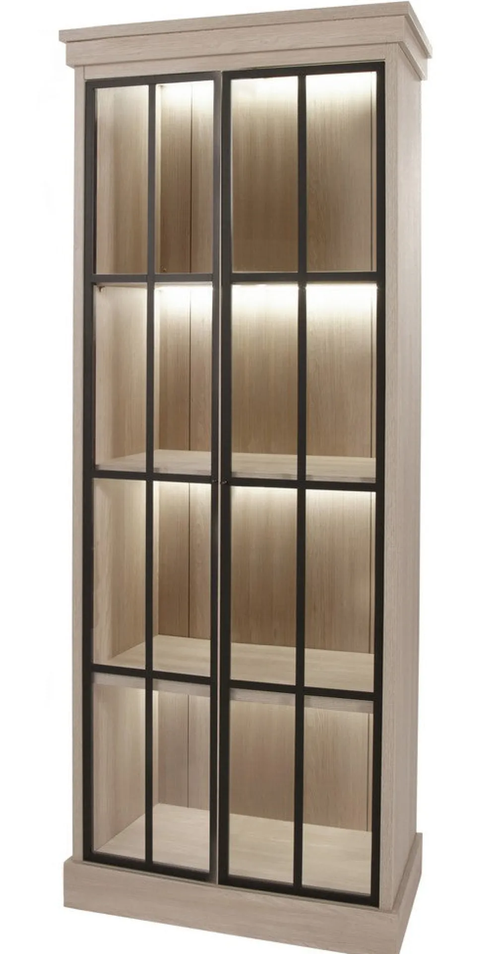 meubar__vitrine__orange___0-3.webp Meubar - Vitrine Orange - V8 - K595 - Natuurlijke Elm - 86x209x50cm | Belga Meubelen Outlet